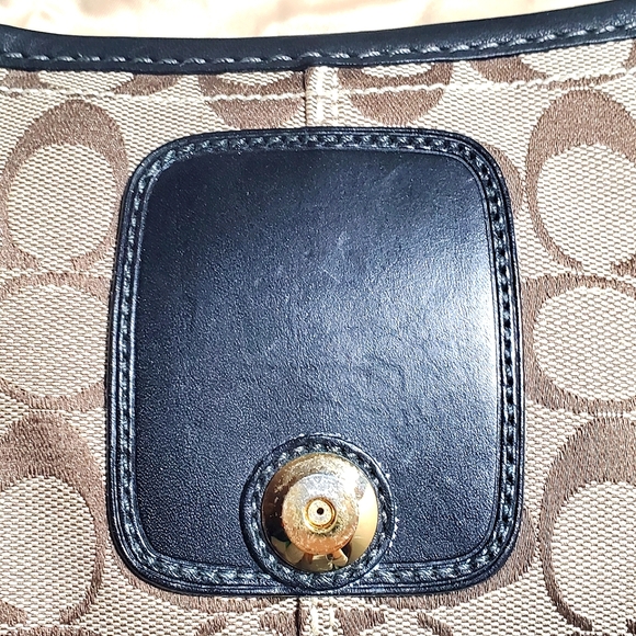 COACH Bleecker | Coach Shoulder Bag HO773-11441 Khaki Monogram Bleecker Leather - Picture 9 of 16